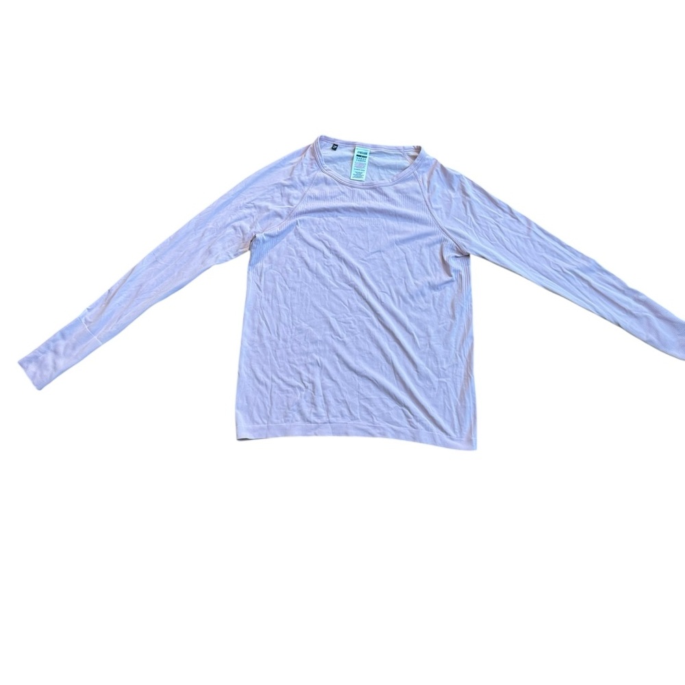 Gym Shark Women’s Pink Stretch Long Sleeve Base Layer Top Size Small Running